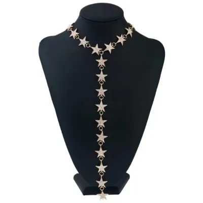 Fashion Rhinestone Star Women Exaggerated Necklace