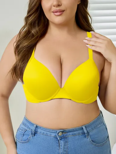 Women Plus Size Adjustable Bras Simple Solid Color Lingerie