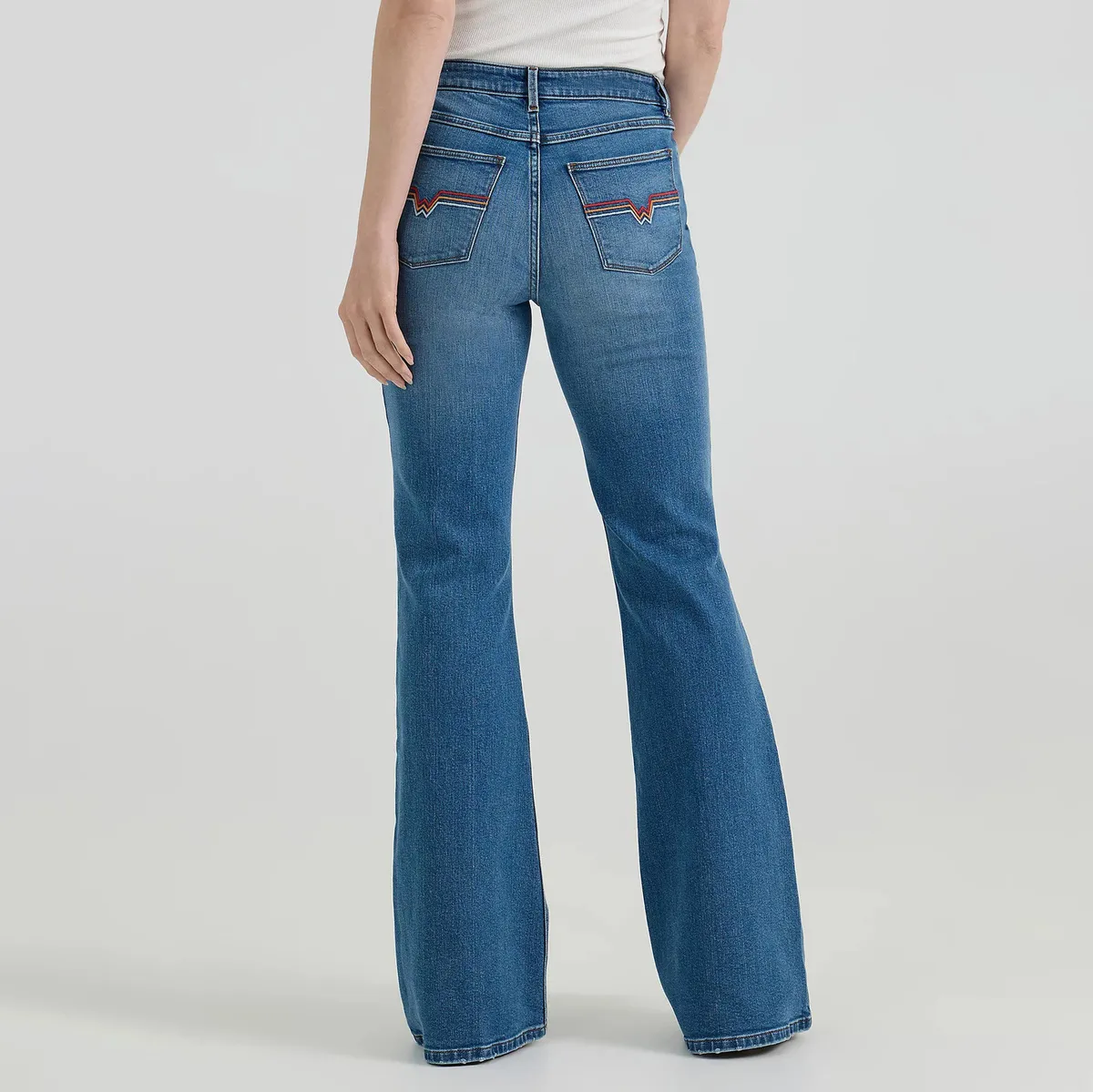 Women Casual Elastic Embroidery Buckle Jeans