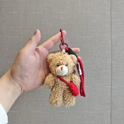 Fashion Cute Blush Bear Bag Pendant Plush Keychain