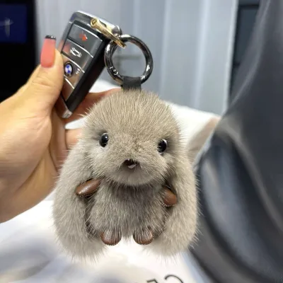 Plush Pendant Bunny Imitation Mink Hair Car Keychain