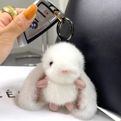 Plush Pendant Bunny Imitation Mink Hair Car Keychain