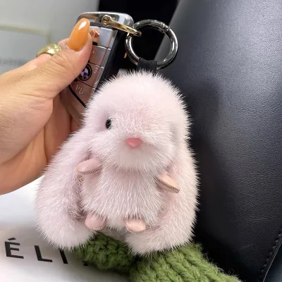 Plush Pendant Bunny Imitation Mink Hair Car Keychain