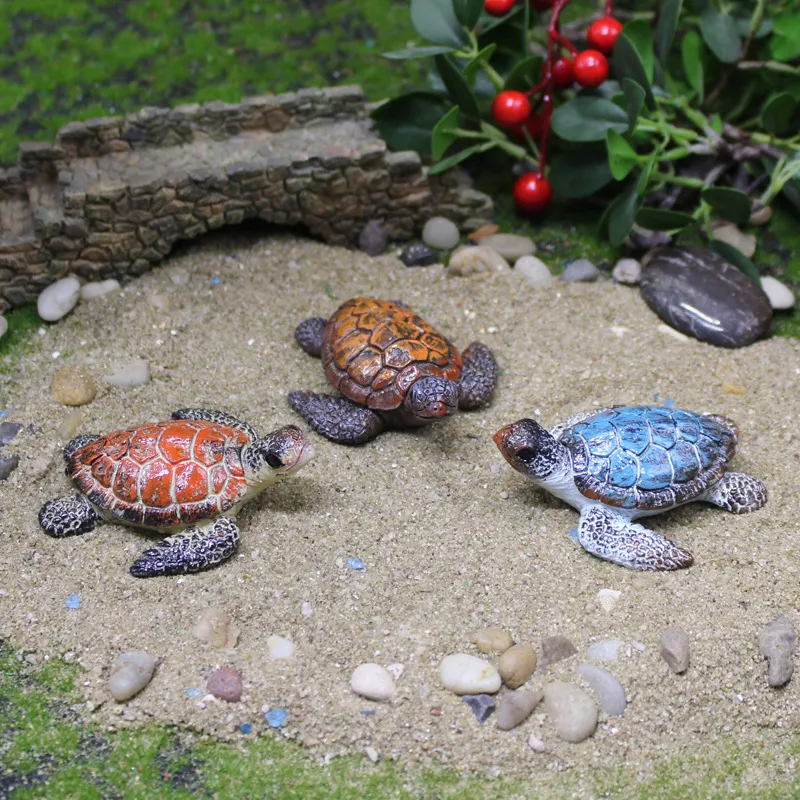 Fashion Cute Simulation Small Turtle Resin Home Decoration Ornament