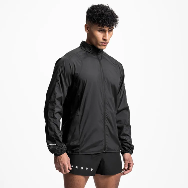 Men's Fashion Casual Spring Autumn Long Sleeve Thin Zipper Jacket Cardigan Solid Color Lightweight Polyester