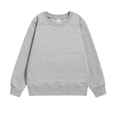 Kids Boys And Girls Fashion Casual Solid Color Round Neck Long Sleeve Sweatshirt