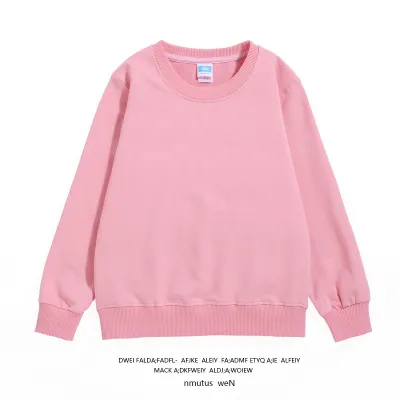 Kids Boys And Girls Fashion Casual Solid Color Round Neck Long Sleeve Sweatshirt