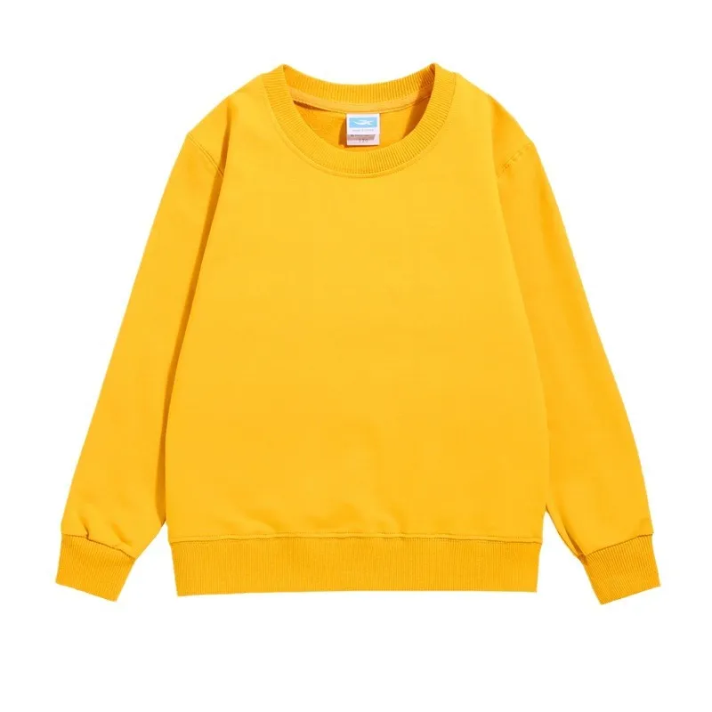 Kids Boys And Girls Fashion Casual Solid Color Round Neck Long Sleeve Sweatshirt