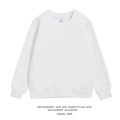 Adult Fashion Casual Solid Color Round Neck Long Sleeve Cotton Sweatshirt for Family Matching Outfits