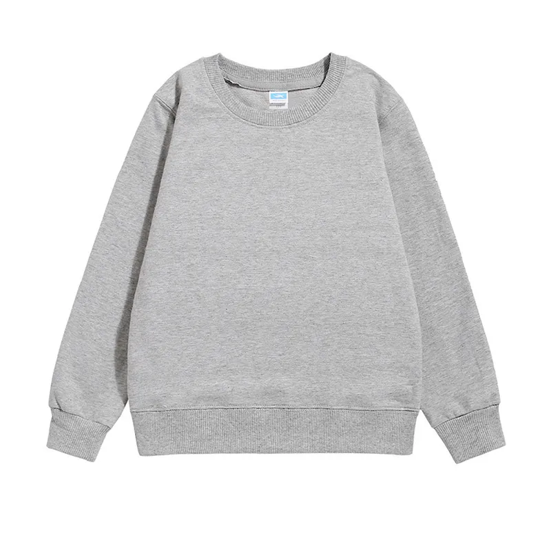 Adult Fashion Casual Solid Color Round Neck Long Sleeve Cotton Sweatshirt for Family Matching Outfits