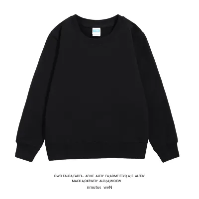 Adult Fashion Casual Solid Color Round Neck Long Sleeve Cotton Sweatshirt for Family Matching Outfits