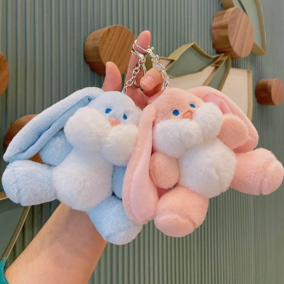 Women Fashion Cute Cartoon Plush Toy Rabbit Keychain