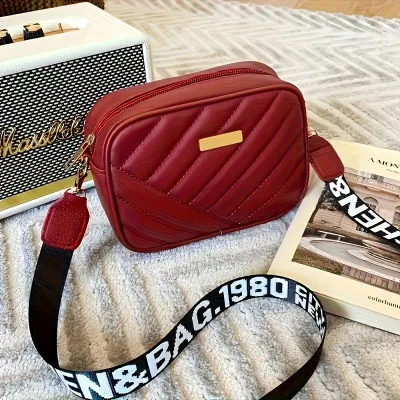 Women Fashion Casual Solid Color Rhombic Mini Crossbody Bag with Zipper