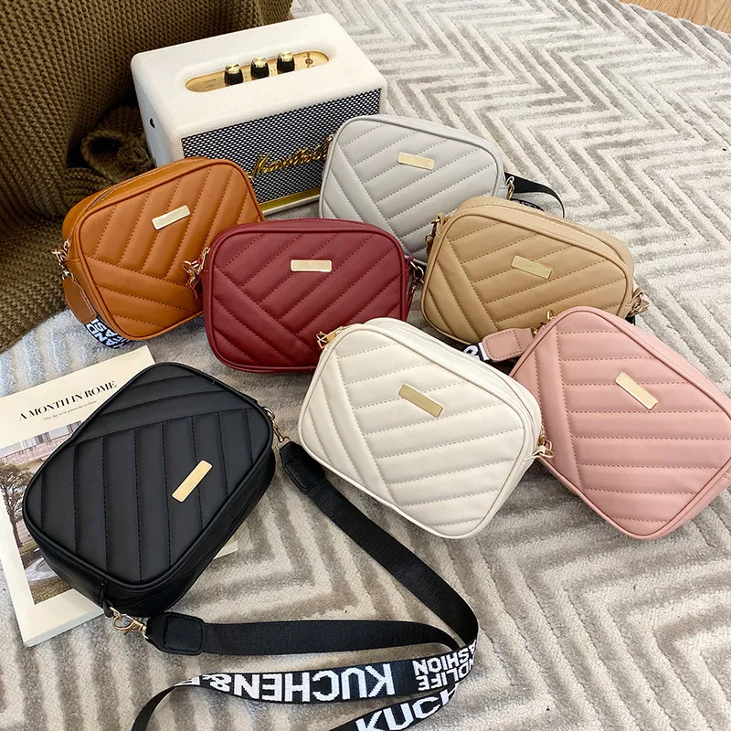 Women Fashion Casual Solid Color Rhombic Mini Crossbody Bag with Zipper