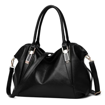 Women Casual Solid Large Capacity PU Tote Handbag