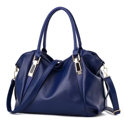Women Casual Solid Large Capacity PU Tote Handbag