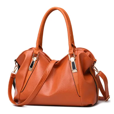 Women Casual Solid Large Capacity PU Tote Handbag