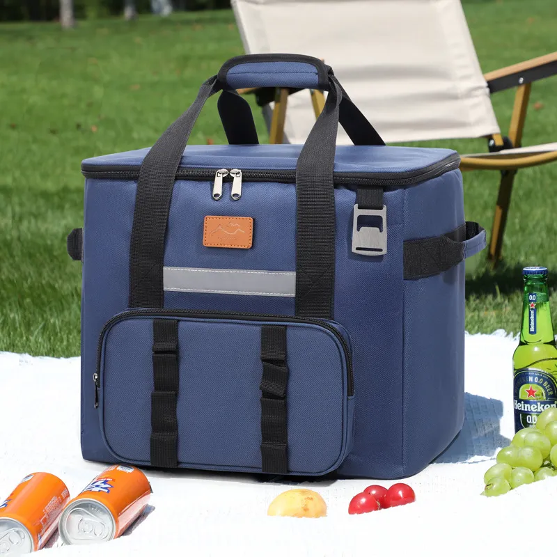 Modern Simplicity Oxford Cloth Insulation Picnic Camping Folding Lunch Bag for Home Storage