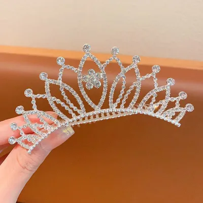 Kids Girl's Fashion Elegant Rhinestone Crown Hair Accessories