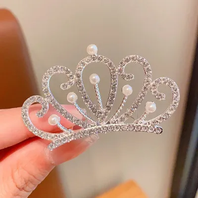 Kids Girl's Fashion Elegant Rhinestone Crown Hair Accessories