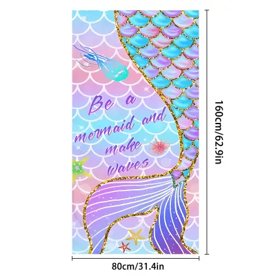 Women Fashion Mermaid Printed Microfiber Beach Towel
