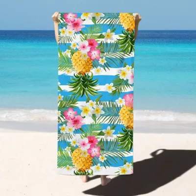Double-Sided Velvet Microfiber Printed Beach Towel for Women