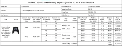 Women Crop Top Sweater With Loop Hanger Holder On Both Sides Printing Regular Logo MIAMI FLORIDA