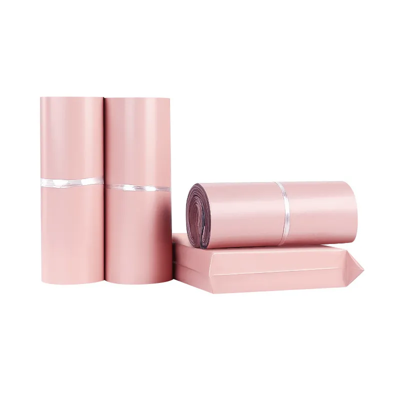 Pink Eco-Friendly Waterproof Thickened Self-Adhesive Poly Mailer Packaging Bag 100pcs-Pack