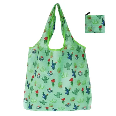 Fashion Printed Eco-Friendly Foldable Shopping Bag - Reusable Polyester Tote