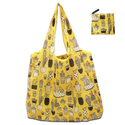 Fashion Printed Eco-Friendly Foldable Shopping Bag - Reusable Polyester Tote