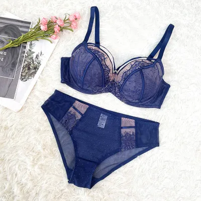 Women Fashion Sexy Plus Size Lace Bra And Panty Set