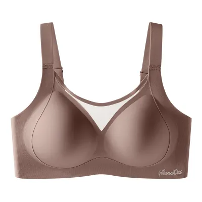 Women Plus Size Sporty Anti-Sagging Thin Bra Solid Color