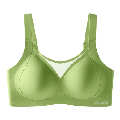 Women Plus Size Sporty Anti-Sagging Thin Bra Solid Color