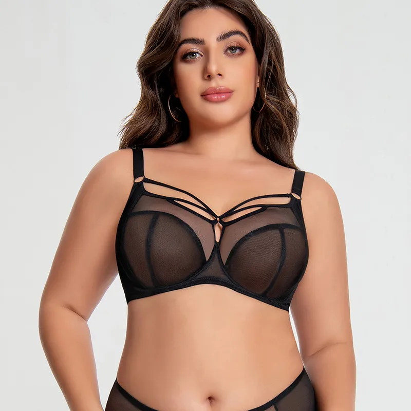 Women Plus Size Anti-Sagging Push-Up Breathable Thin Bra