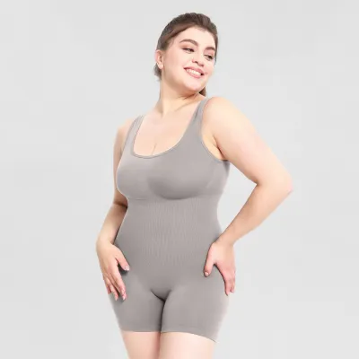 Women Fashion Solid Color Sleeveless Shapewear Bodysuit