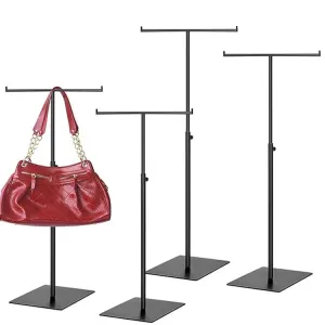 Fashion Adjustable T-Shaped Stainless Steel Multi-Functional Bag Display Rack Garment Accessories