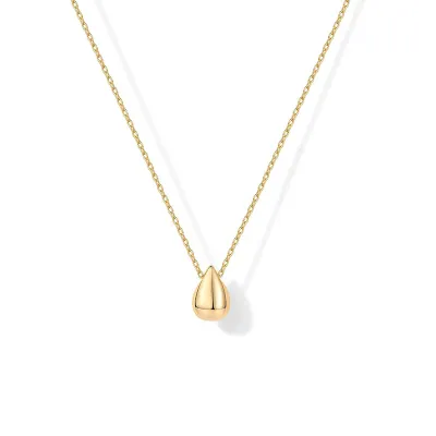 Women Fashion Simple Stainless Steel Water Drop Pendant Necklace