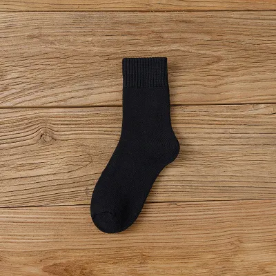 Fashion Casual Simple Autumn Winter Solid Color Thick Mid-Calf Socks