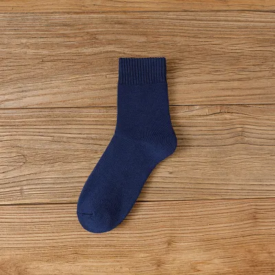 Fashion Casual Simple Autumn Winter Solid Color Thick Mid-Calf Socks