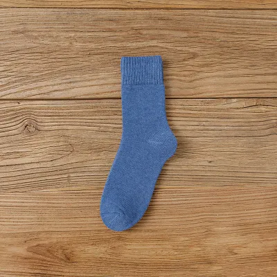 Fashion Casual Simple Autumn Winter Solid Color Thick Mid-Calf Socks