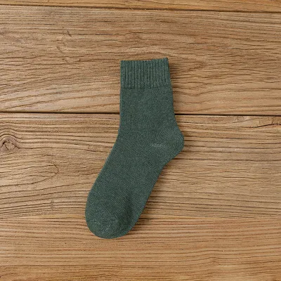 Fashion Casual Simple Autumn Winter Solid Color Thick Mid-Calf Socks