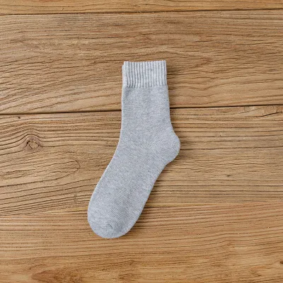 Fashion Casual Simple Autumn Winter Solid Color Thick Mid-Calf Socks