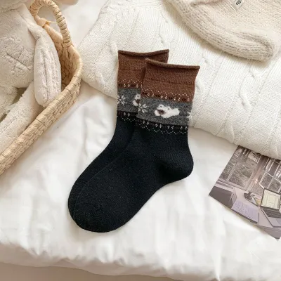 Women's Fashion Autumn Winter Thickened Warm Curled Socks