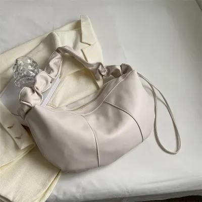 Women Fashion Casual Solid Color Large Capacity Shoulder Bag