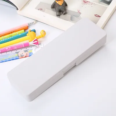 Fashion Creative Frosted Plastic Stationery Box, 19.3x6.5x2.5cm