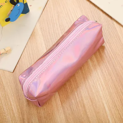 Fashion Creative Laser Large Capacity Pencil Bag Skin Material 19x4.5x5.5cm