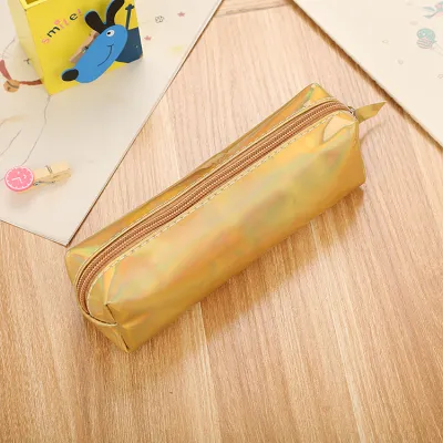 Fashion Creative Laser Large Capacity Pencil Bag Skin Material 19x4.5x5.5cm