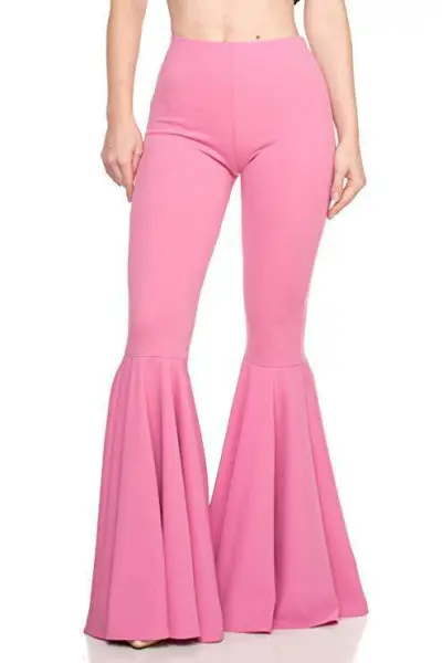 Women Fashion Casual Solid Color High Waist Slim-Fit Stretch Flared Pants