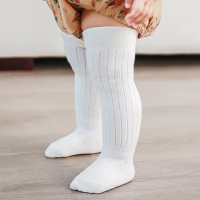 Kids Baby Fashion Solid Color Autumn And Winter Cotton High-Tube Knee Socks