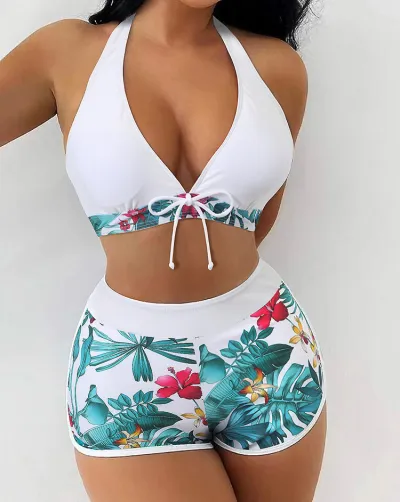 Women Fashion Printed Tankini Swimsuit